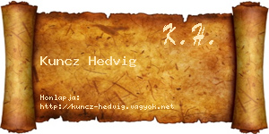 Kuncz Hedvig névjegykártya